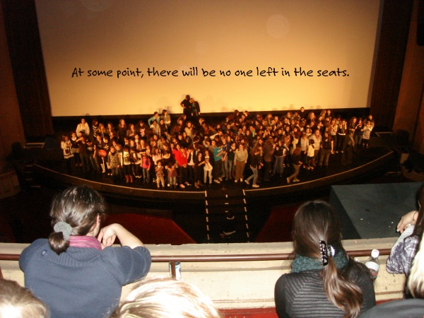 Never mind if there is no one left in the seats to see you.