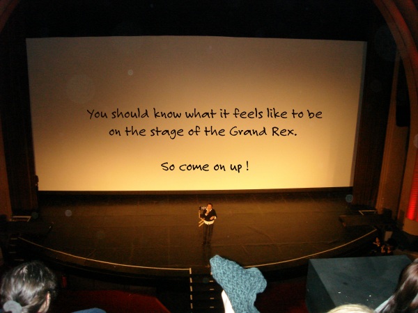 You should experience what it feels like to be on stage, so come on up.