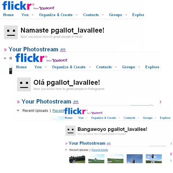 Flickr multilingual greeting